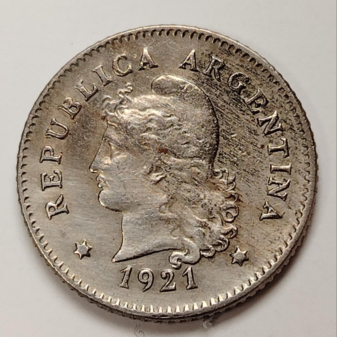 布加迪🐬～世界钱币(上海)🌾第 231 期 /  各国套币和散币 阿根廷🇦🇷 1921年 10分