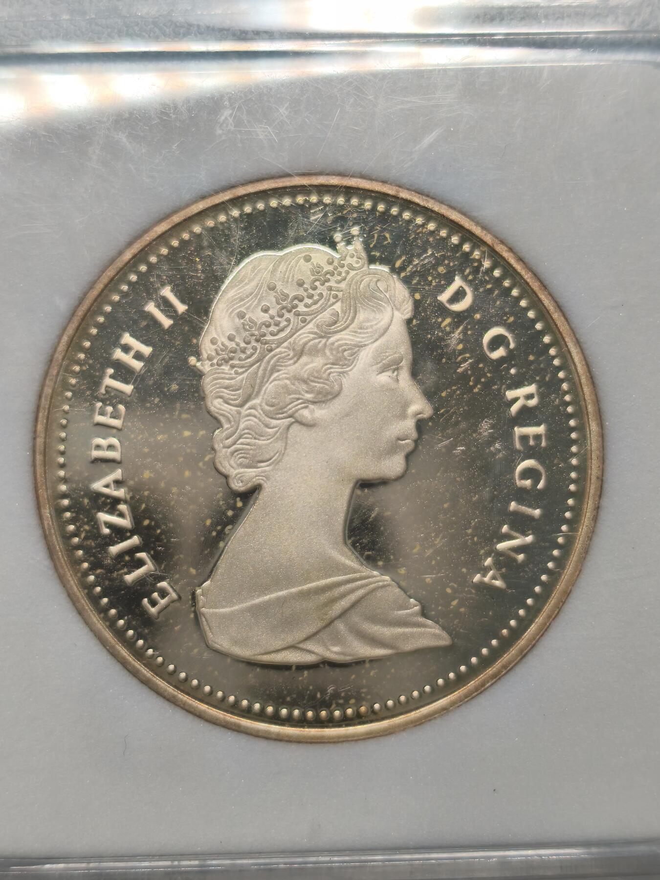 Krab外币市集Vol.12A NNC PR70-DCAM 加拿大1987年1元银币-戴维斯