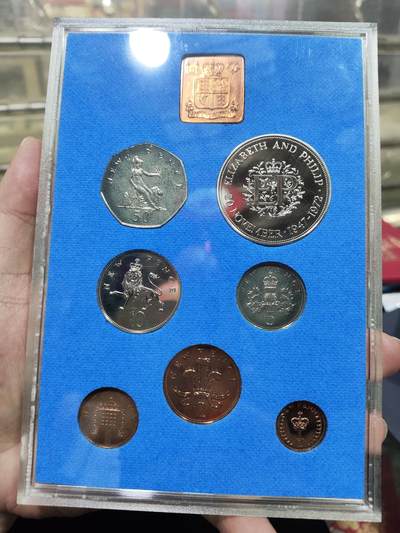 外币收藏 原盒Proof 英国1972年精制套币