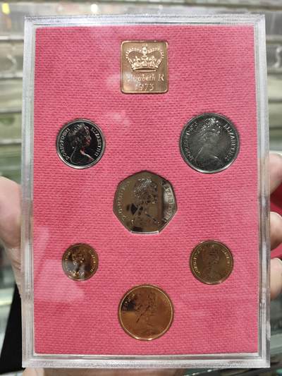 外币收藏 原盒Proof 英国1973年精制套币