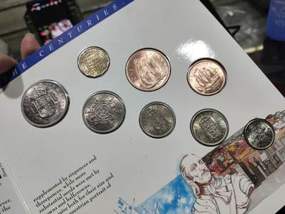 外币收藏 英国旧版旧币制硬币十二进制8枚套，实物拍摄，好品如图，(1965-1967)