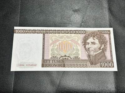 《外钞收藏家》第五百三十六期（本期精选稀少美元评级和众多热门品种）（长期征集拍品、欢迎联系） - 1984年瑞典1000克朗 AU品相