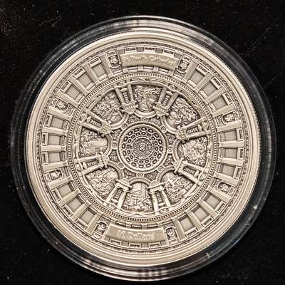 【德藏】【麦稀奇收藏嘉年华】世界币章拍卖第134期（拍品征集中~欢迎藏友联系） - 2017年 萨摩亚圣保罗大教堂穹顶10元磨砂大银币 直径55mm；重100g 999银 原盒 带证书