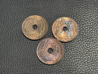 桂P钱币文化工作室拍卖第三十八期 - 法属印支百分之一原光铜币一组
