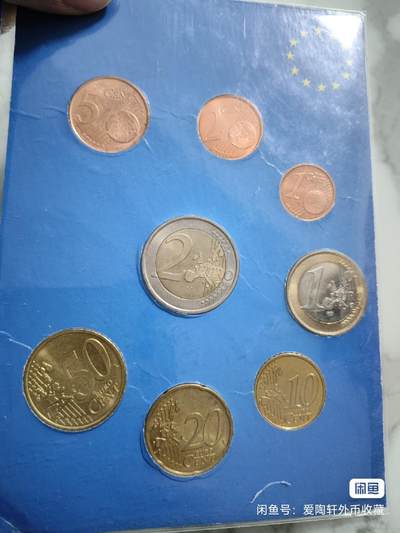 外币收藏 芬兰首年纪念套币 卡册纪念币 一套8币全