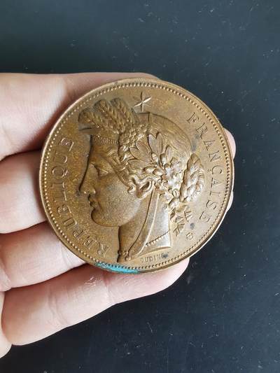 老王徽章第127期 - 法国战争部体能训练大铜章   直径50mm   重量58.3g