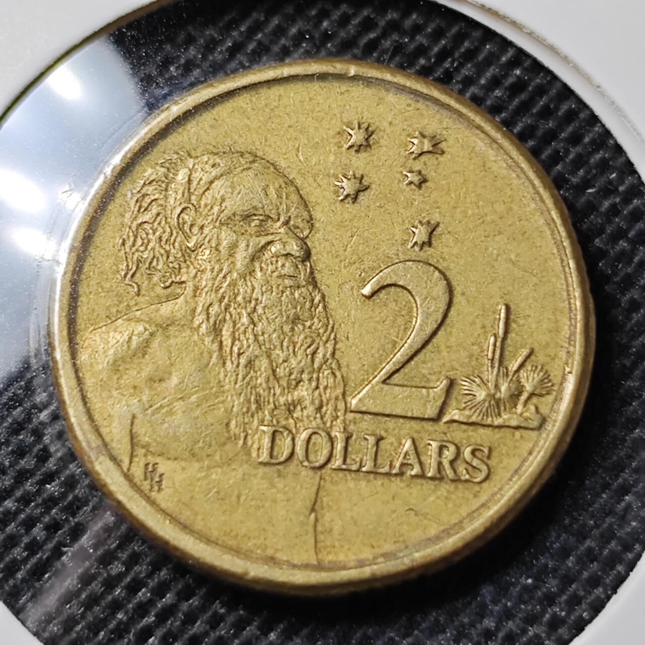 KK钱币收藏小铺 第297期   周末发货  1988澳大利亚土著人2元