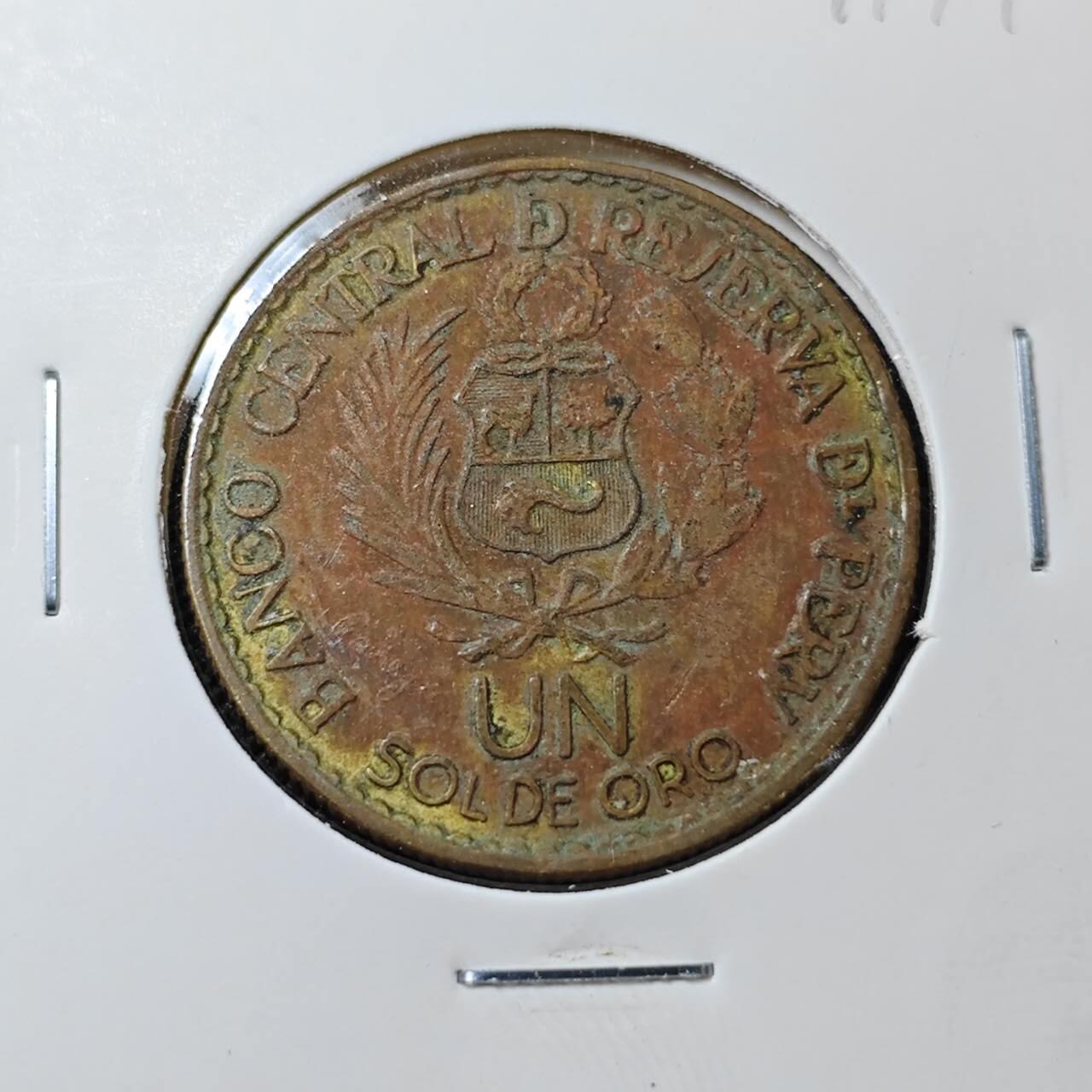 KK钱币收藏小铺 第297期   周末发货  1965秘鲁马力造币厂纪念币 1索尔铜币