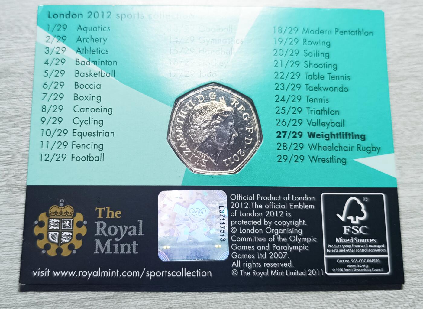 如意阁第十八场（混合场） 2012英国奥运会-举重，异形50便士纪念币