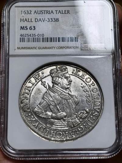 NGC-MS63神圣罗马帝国1632年奥地利大公利奥波德五世泰勒银币 - NGC-MS63神圣罗马帝国1632年奥地利大公利奥波德五世泰勒银币