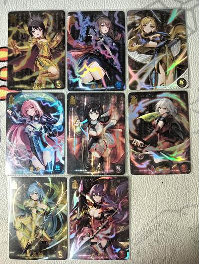 花开卡拍第26期（品控勿拍!!!收拍品，不寄存，运费5元，自制卡难免瑕疵，可能存在轻微撞角爆边等出厂瑕疵，品控介意勿拍！） - 骁骑营 三国战姬 彩闪8张