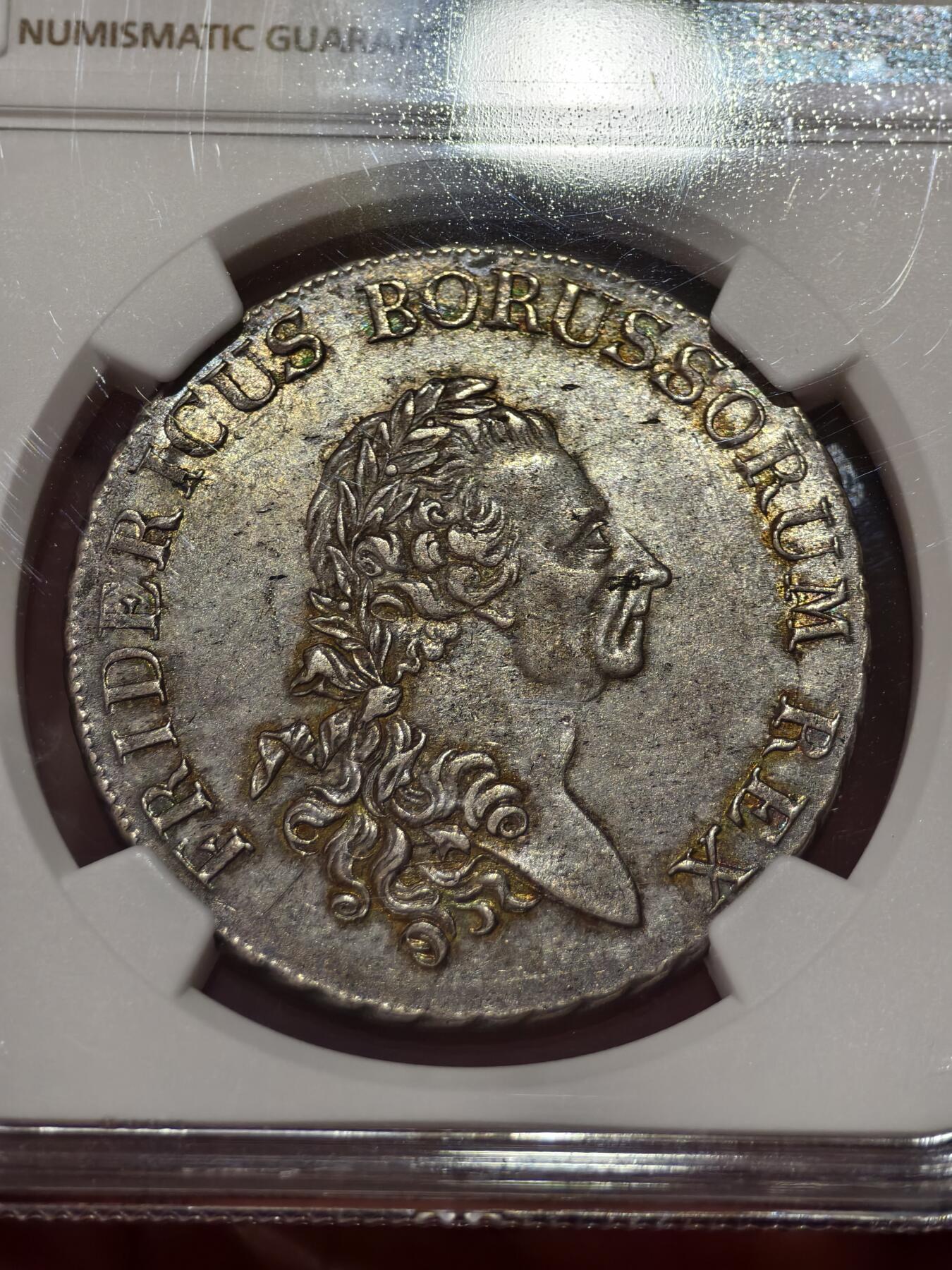 NGC-AU58德国1776年普鲁士腓特烈大帝鹰炮泰勒银币