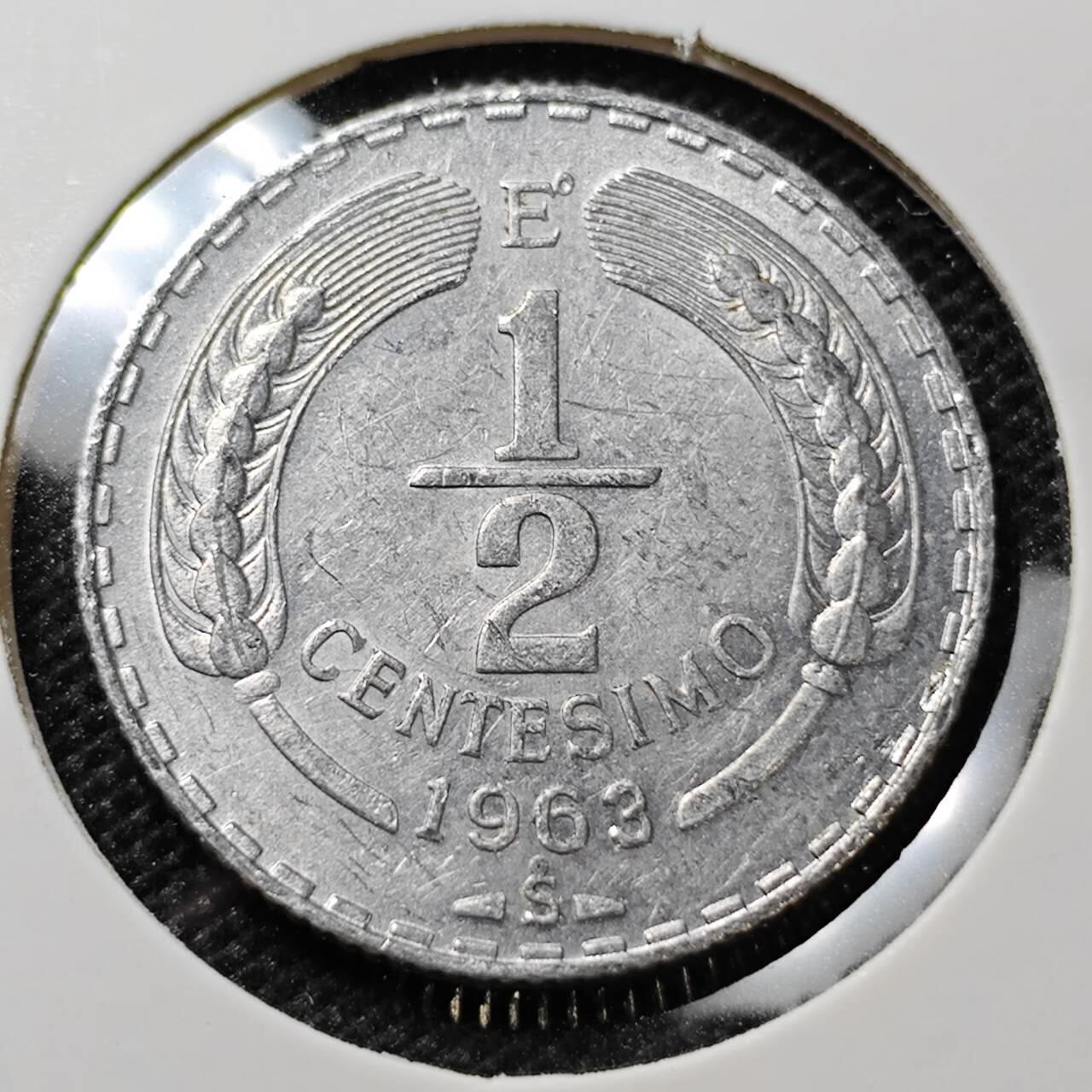 KK钱币收藏小铺 第297期   周末发货 1963智利1/2比索飞鹰 少见！