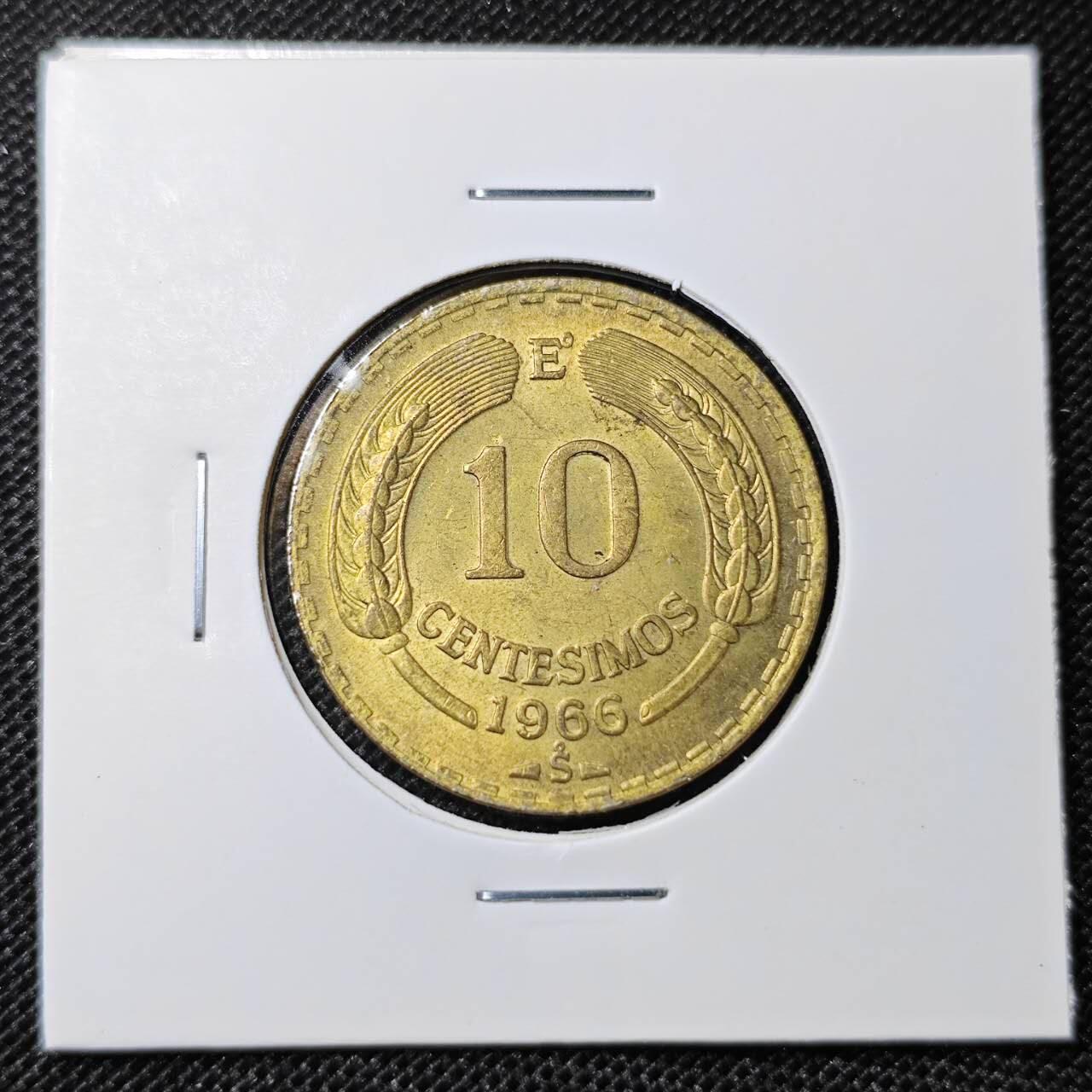 KK钱币收藏小铺 第297期   周末发货 1966智利10分 飞鹰