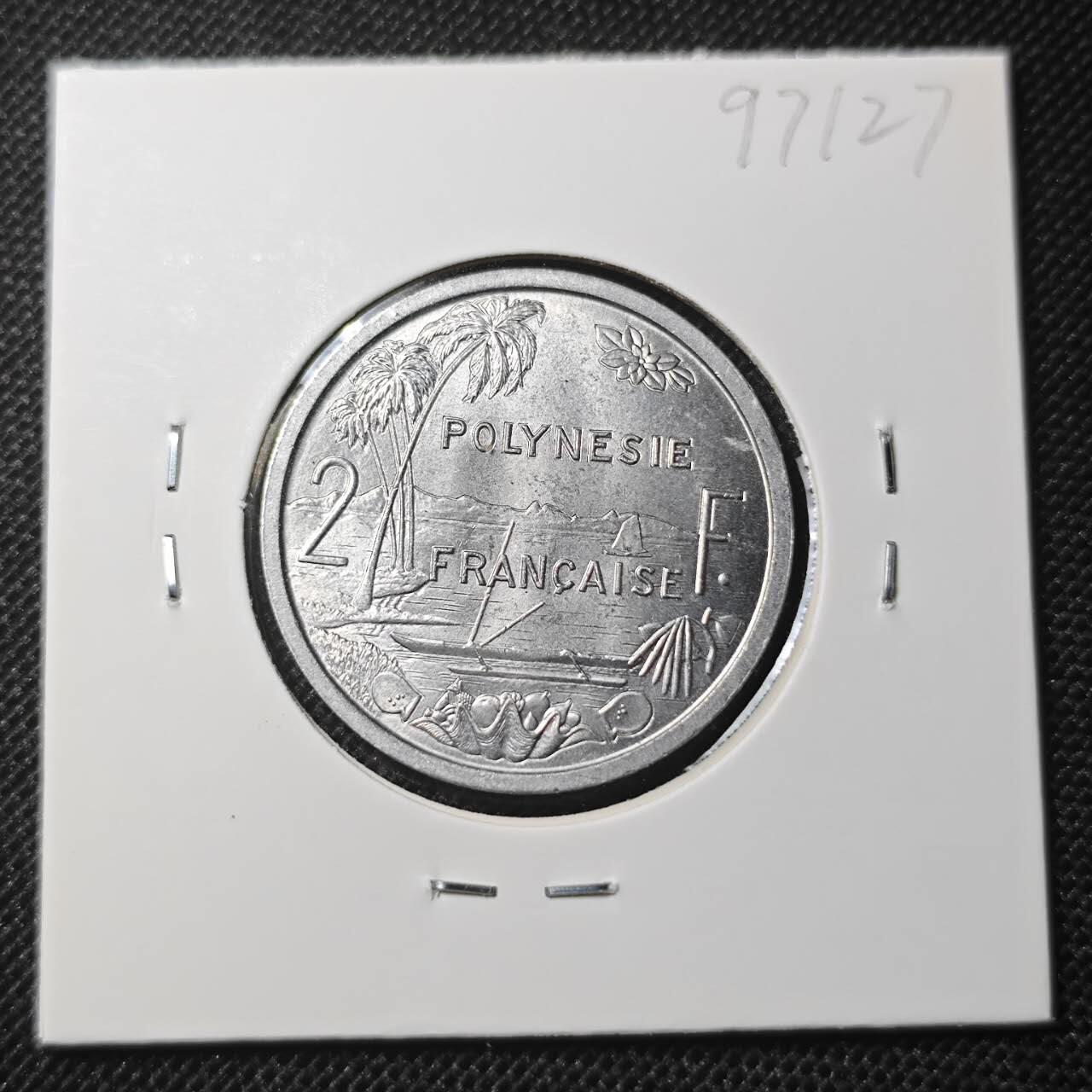 KK钱币收藏小铺 第297期   周末发货  1965法属波利尼西亚2法郎 好品