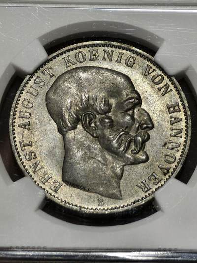 NGC-MS63德国1849年汉诺威王国1泰勒银币 NGC-MS63德国1849年汉诺威王国1泰勒银币