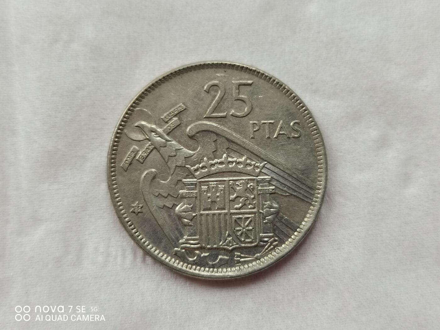 硬币 57年西班牙25比塞塔