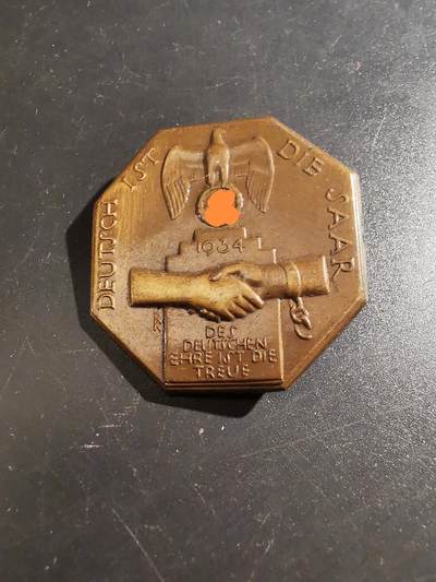 老王徽章第128期 - 德三1934萨尔回归证章