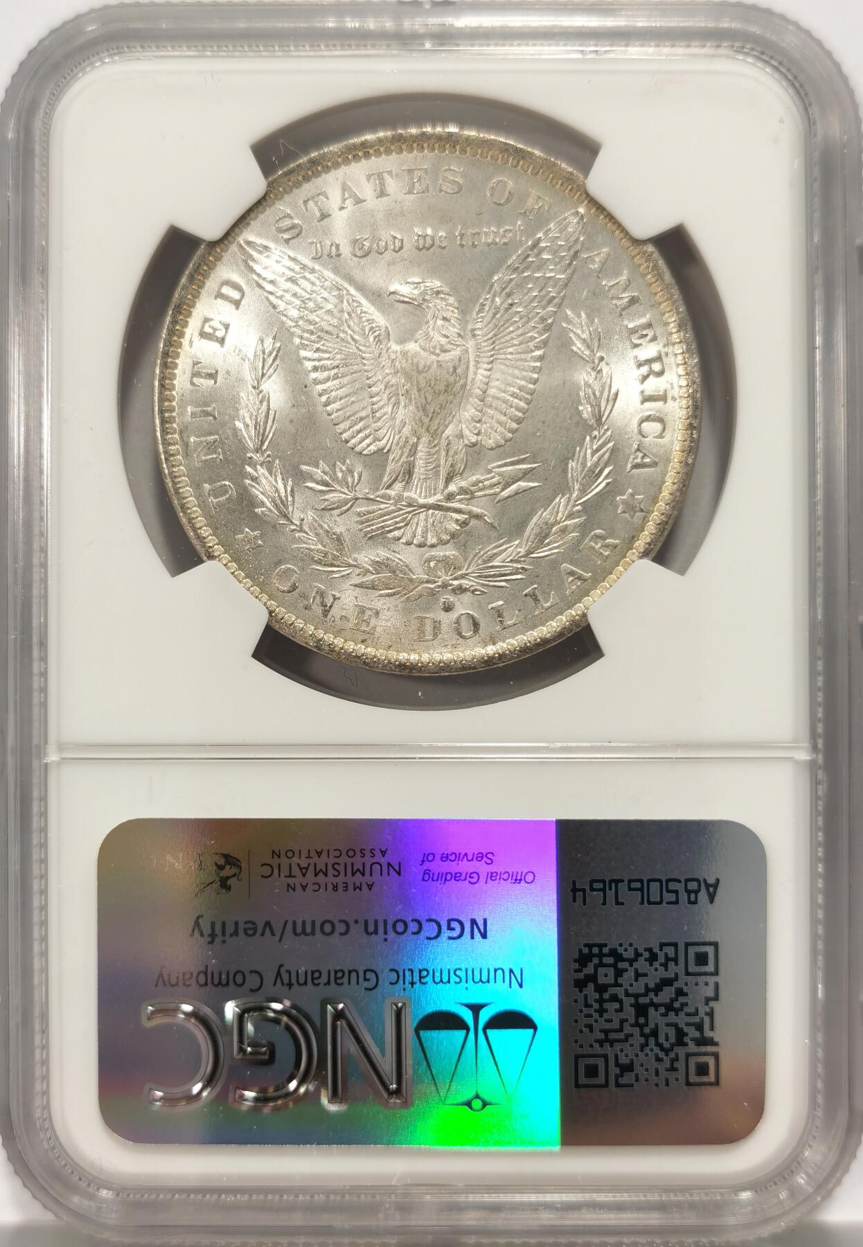 【麦稀奇收藏嘉年华】 博洋堂美国及美洲钱币专场拍卖②暨第127期（全场包邮） NGC MS63 美国1884年O版摩根银币，币面干净利落，非常漂亮