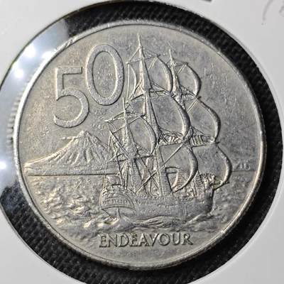 KK钱币收藏小铺 第298期 2月预留时间 周末发货 - 1984新西兰 50分 浅雕版