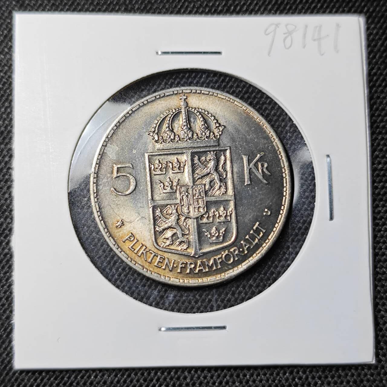 KK钱币收藏小铺 第298期 2月预留时间 周末发货 1972瑞典 5克郎好品