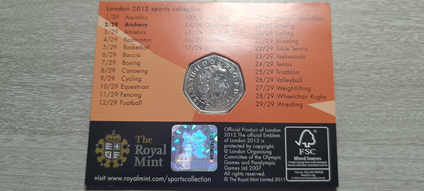 如意阁第十八场（混合场） 2012英国奥运会-射箭，异形50便士纪念币