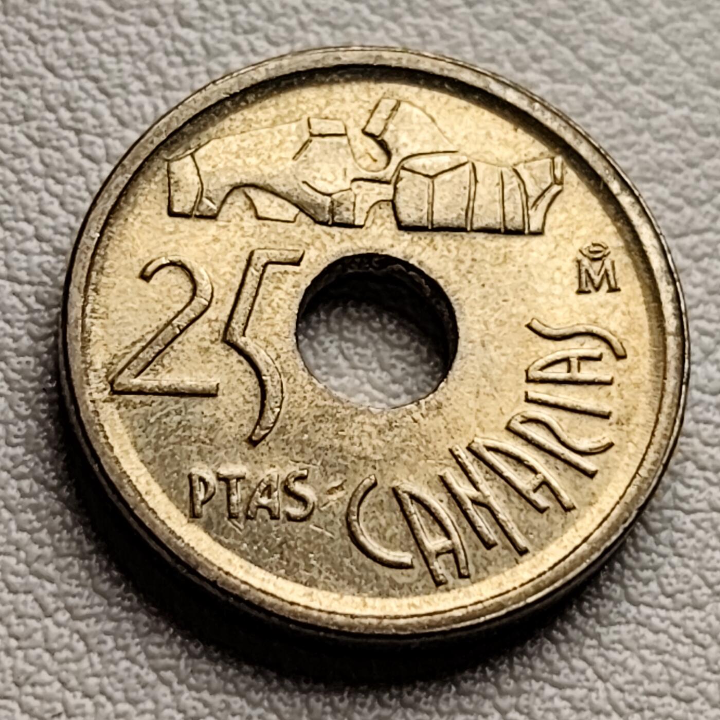 泉币菌-第38场-各国散币 西班牙1994年25比塞塔 加那利群岛 纪念币 铜铝镍币 19.5mm C