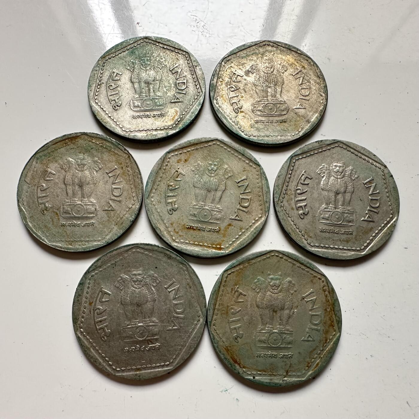 🌹外币初藏🌹🐯2025年第64场  每周二四六晚8️⃣点 接代拍 印度一卢比七枚