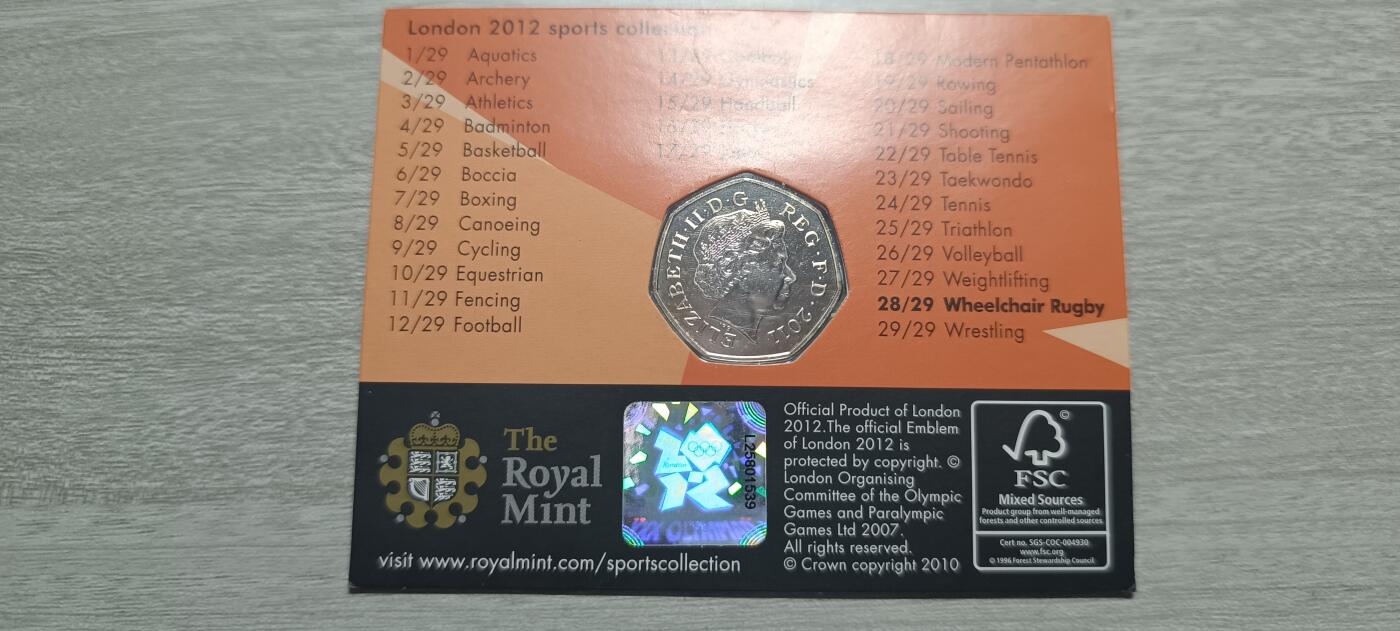 如意阁第十八场（混合场） 2012英国奥运会-轮椅橄榄球，异形50便士纪念币