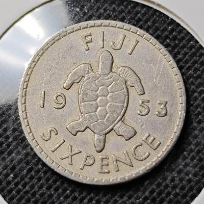 KK钱币收藏小铺 第298期 2月预留时间 周末发货 -  1953英属斐济6便士