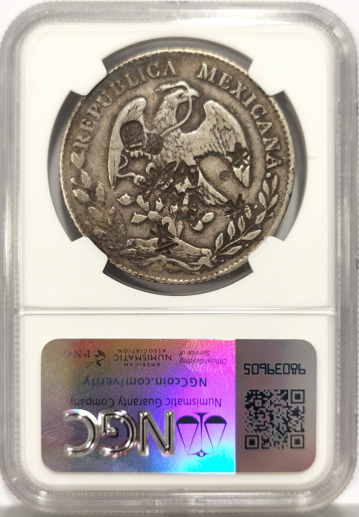 【麦稀奇收藏嘉年华】 博洋堂美国及美洲钱币专场拍卖②暨第127期（全场包邮） NGC CHOPMARKED 墨西哥鹰洋1876年GA IC 带美戳