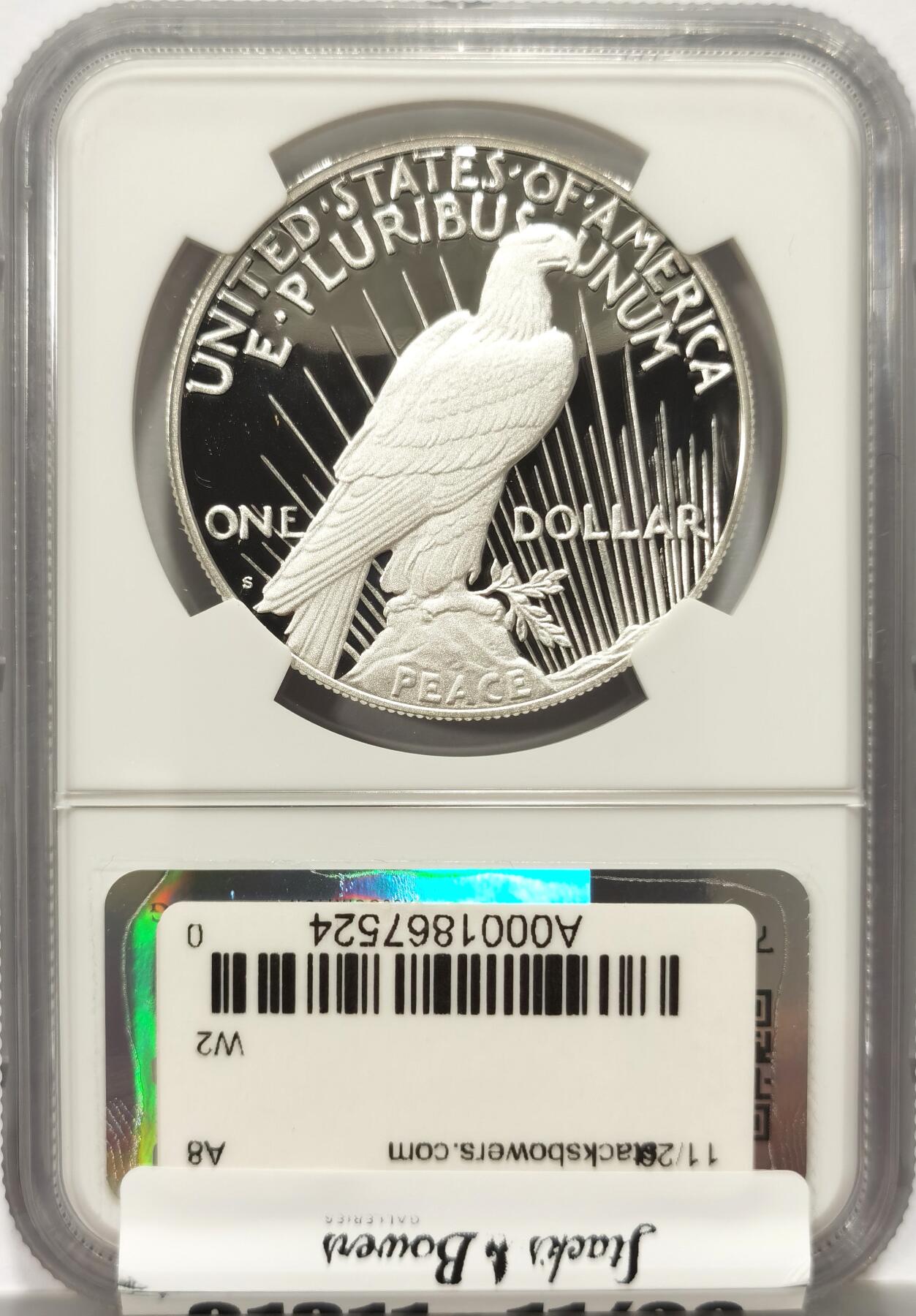 【麦稀奇收藏嘉年华】 博洋堂美国及美洲钱币专场拍卖②暨第127期（全场包邮） NGC PF70UC 美国2023年S版和平复刻精制1美元精制银币，罕见70分满分精制币，公民铸币咨询委员会主席Thomas J. Uram签名特殊标签11