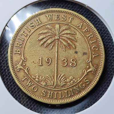 KK钱币收藏小铺 第300期 百期特拍3连拍第2场  周末发货 -  1938英属西非乔六 2先令铜币