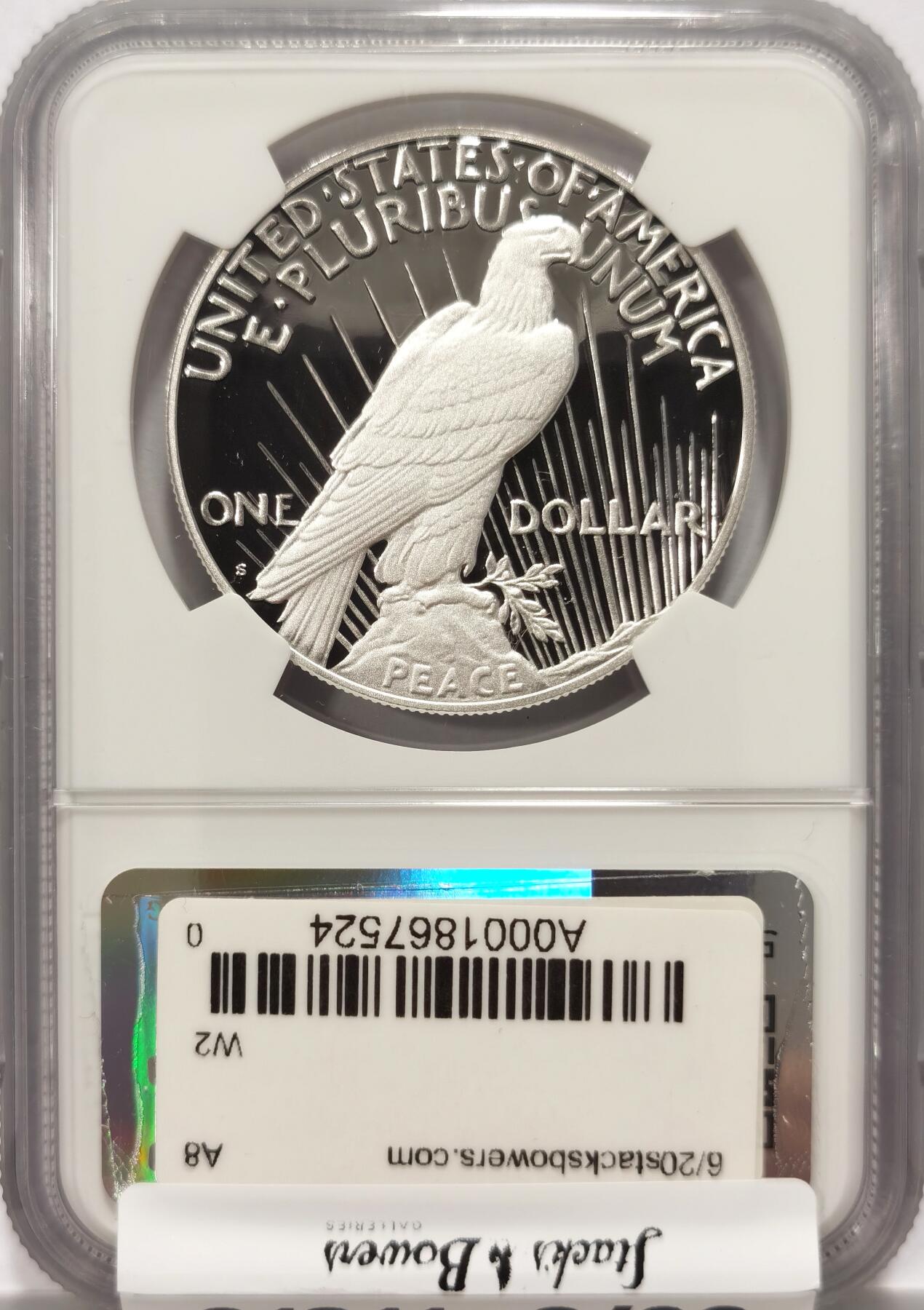 【麦稀奇收藏嘉年华】 博洋堂美国及美洲钱币专场拍卖②暨第127期（全场包邮） NGC PF70UC 美国2023年S版和平复刻精制1美元精制银币，罕见70分满分精制币，公民铸币咨询委员会主席Thomas J. Uram签名特殊标签6