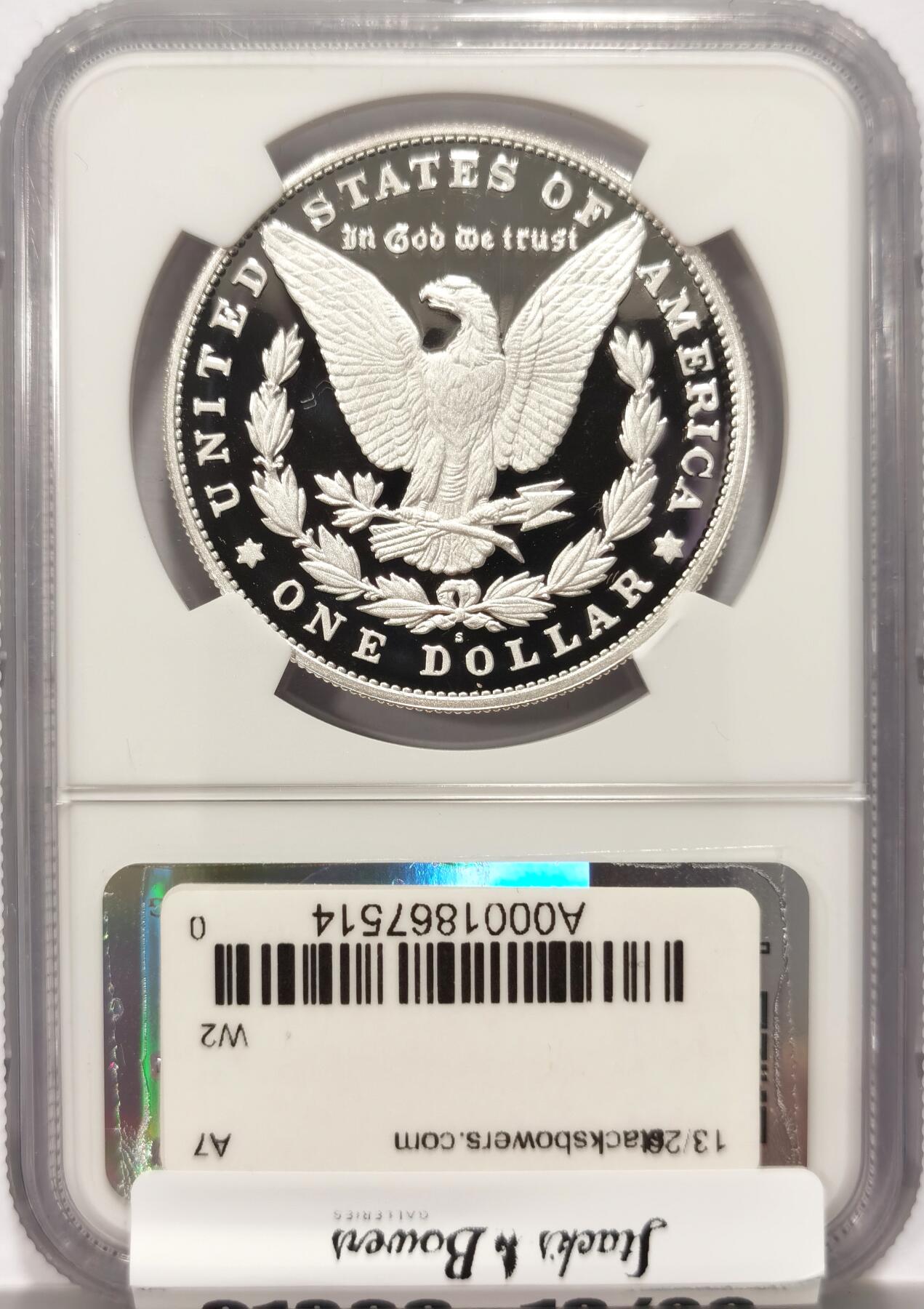 【麦稀奇收藏嘉年华】 博洋堂美国及美洲钱币专场拍卖②暨第127期（全场包邮） NGC PF70UC 美国2023年S版摩根复刻精制1美元精制银币，罕见70分满分精制币，公民铸币咨询委员会主席Thomas J. Uram签名特殊标签13