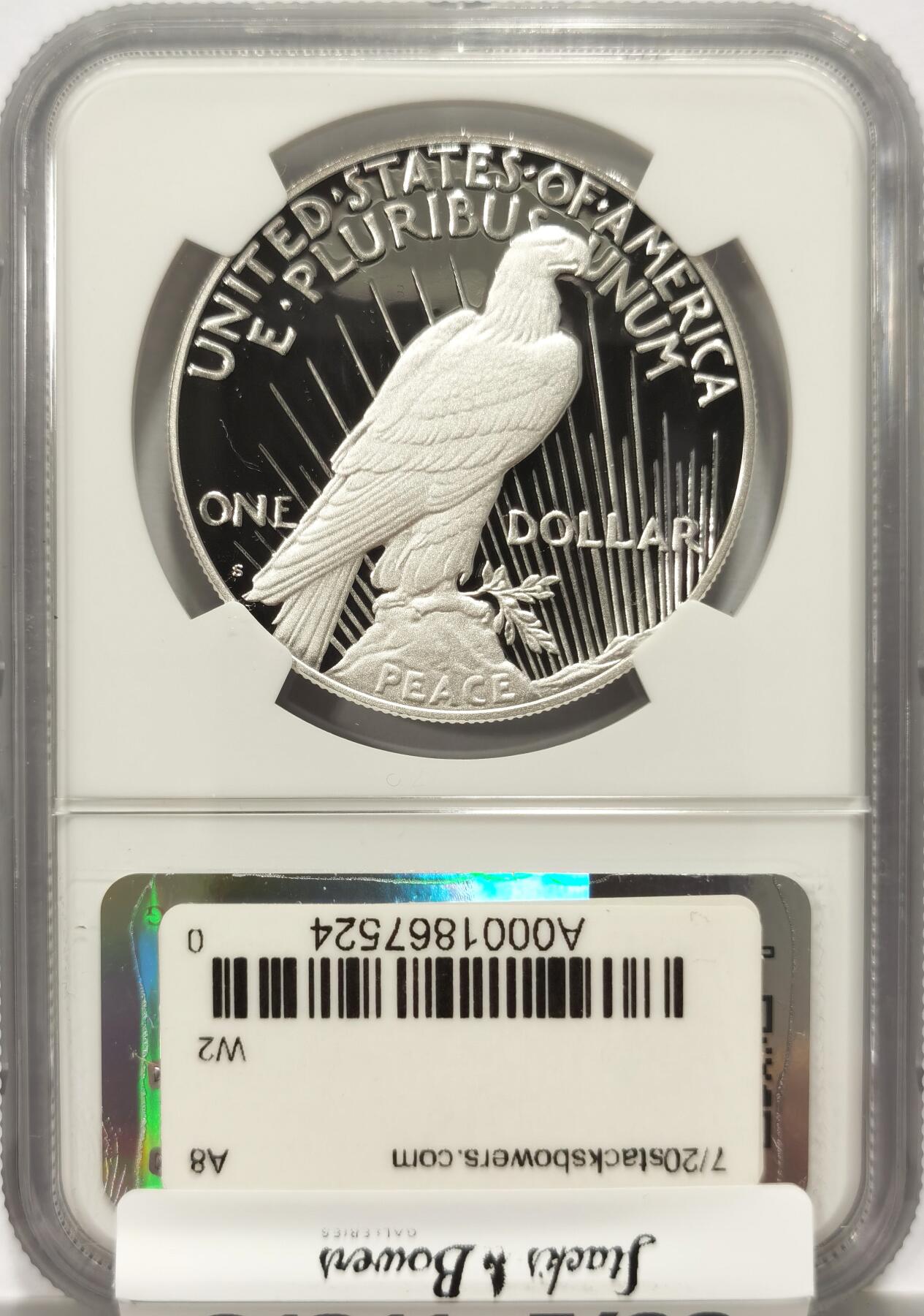 【麦稀奇收藏嘉年华】 博洋堂美国及美洲钱币专场拍卖②暨第127期（全场包邮） NGC PF70UC 美国2023年S版和平复刻精制1美元精制银币，罕见70分满分精制币，公民铸币咨询委员会主席Thomas J. Uram签名特殊标签7