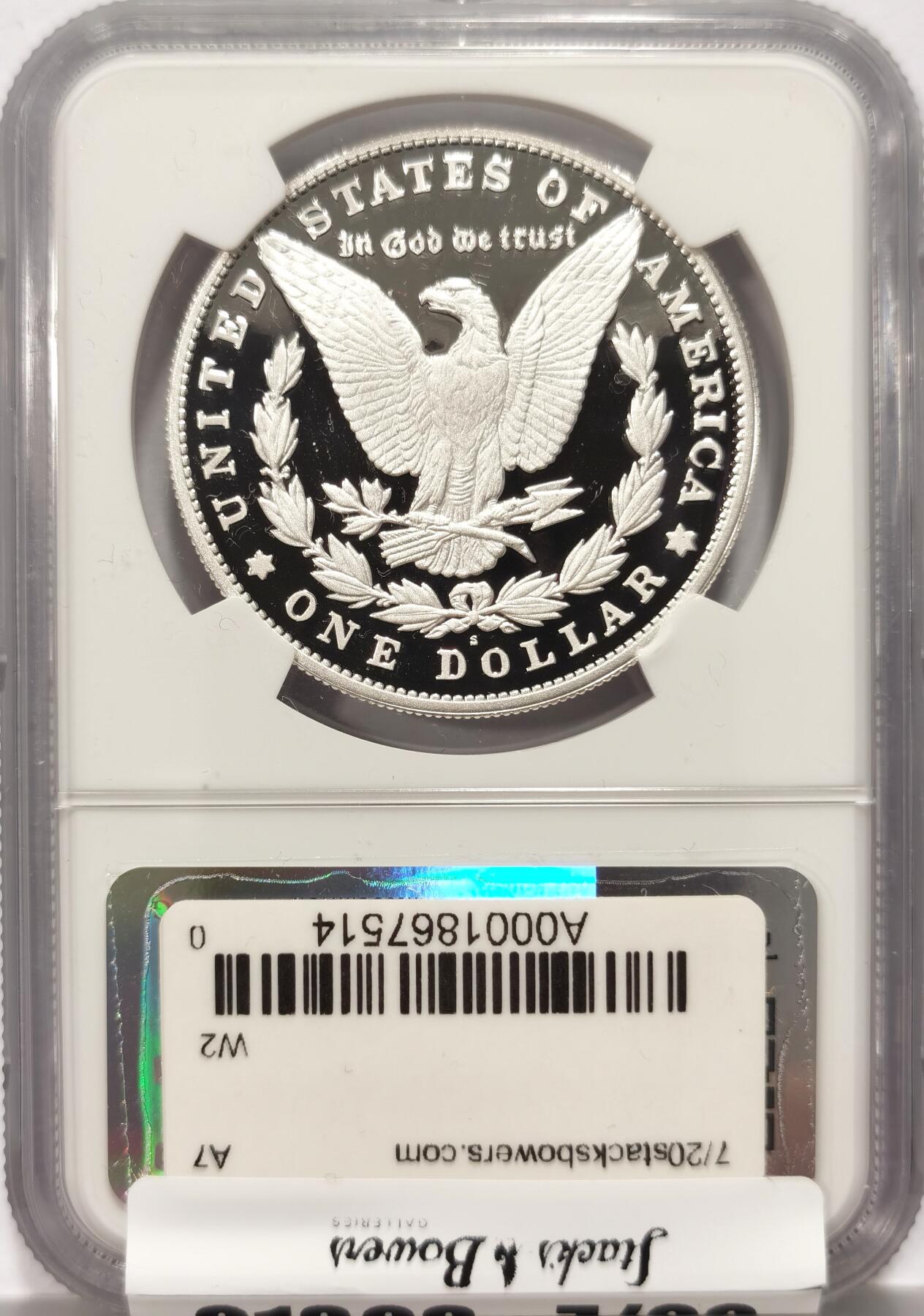 【麦稀奇收藏嘉年华】 博洋堂美国及美洲钱币专场拍卖②暨第127期（全场包邮） NGC PF70UC 美国2023年S版摩根复刻精制1美元精制银币，罕见70分满分精制币，公民铸币咨询委员会主席Thomas J. Uram签名特殊标签7