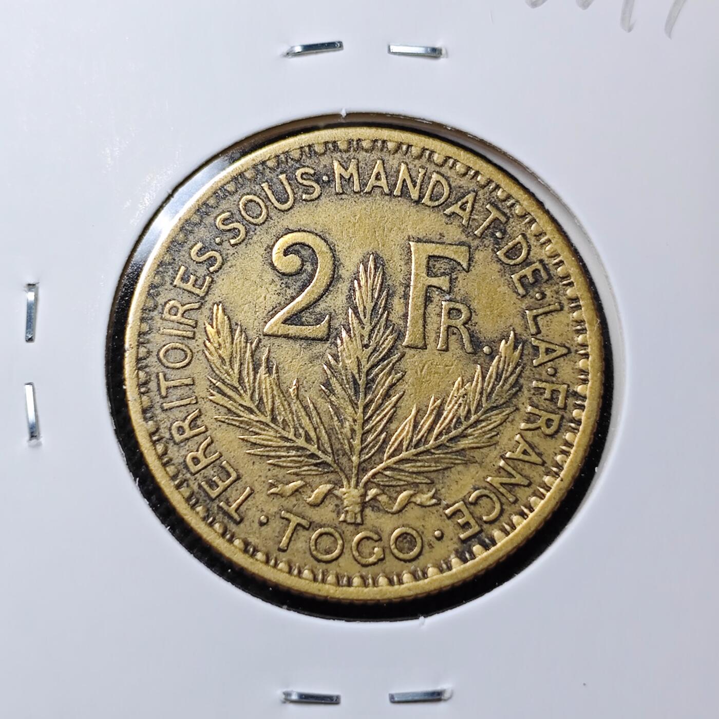KK钱币收藏小铺 第300期 百期特拍3连拍第2场  周末发货  1924法属多哥2法郎铜币 通货好品