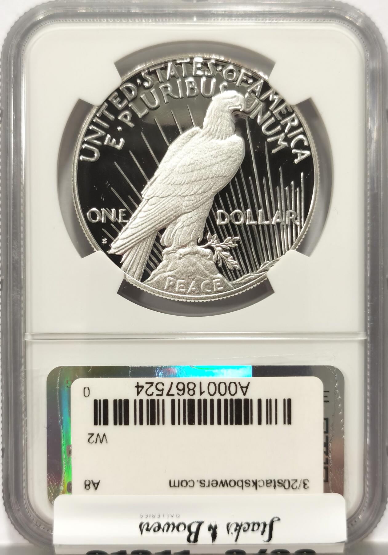 【麦稀奇收藏嘉年华】 博洋堂美国及美洲钱币专场拍卖②暨第127期（全场包邮） NGC PF70UC 美国2023年S版和平复刻精制1美元精制银币，罕见70分满分精制币，公民铸币咨询委员会主席Thomas J. Uram签名特殊标签3