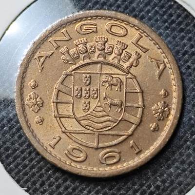 KK钱币收藏小铺 第302期 2月预留时间  周末发货 - 1961 葡属安哥拉50分好品铜币
