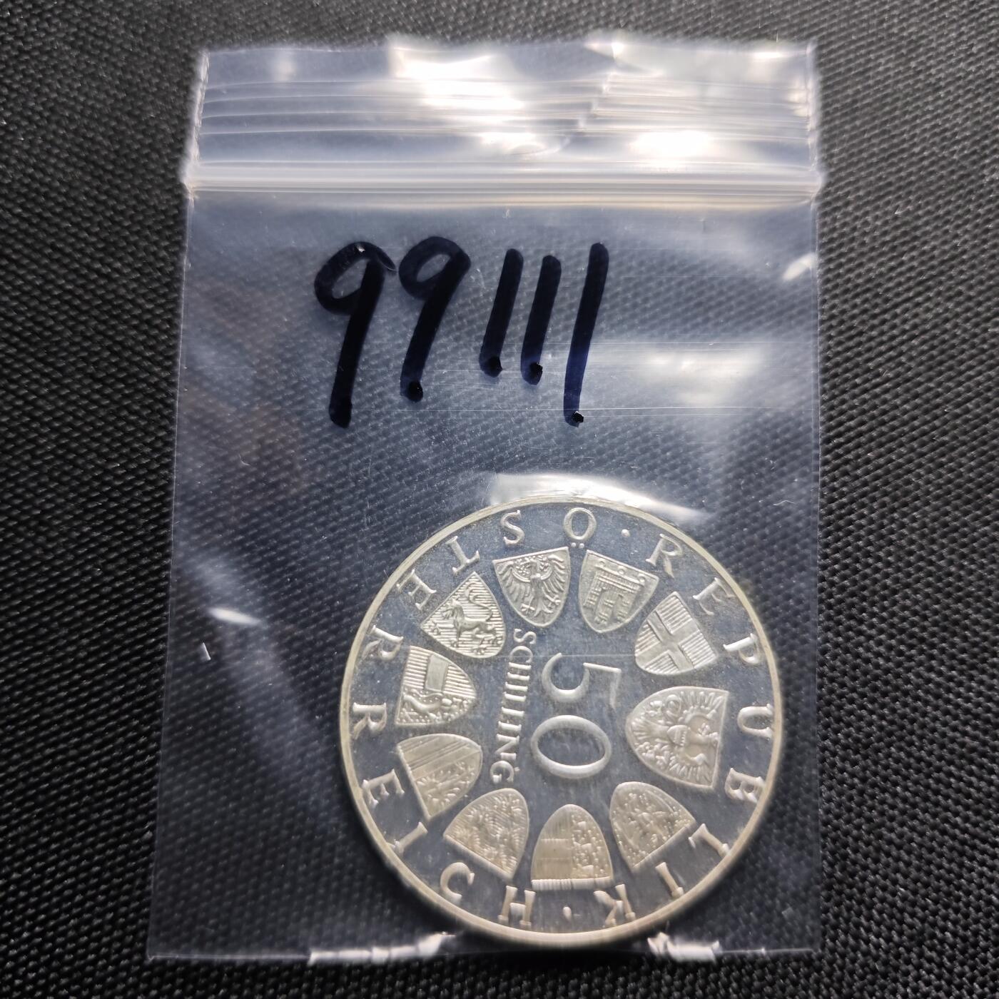 KK钱币收藏小铺 第299期 百期特拍3连拍第1场  周末发货  1974奥地利50先令精制银币