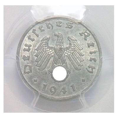 PCGS MS63 德国第三帝国1941年A版1芬尼 难得开卷原光 - PCGS MS63 德国第三帝国1941年A版1芬尼 难得开卷原光