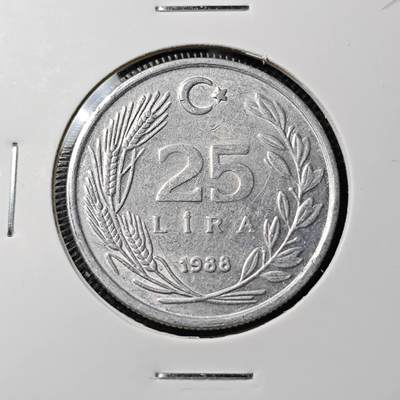 KK钱币收藏小铺 第302期   周末发货 - 1988土耳其25里拉 