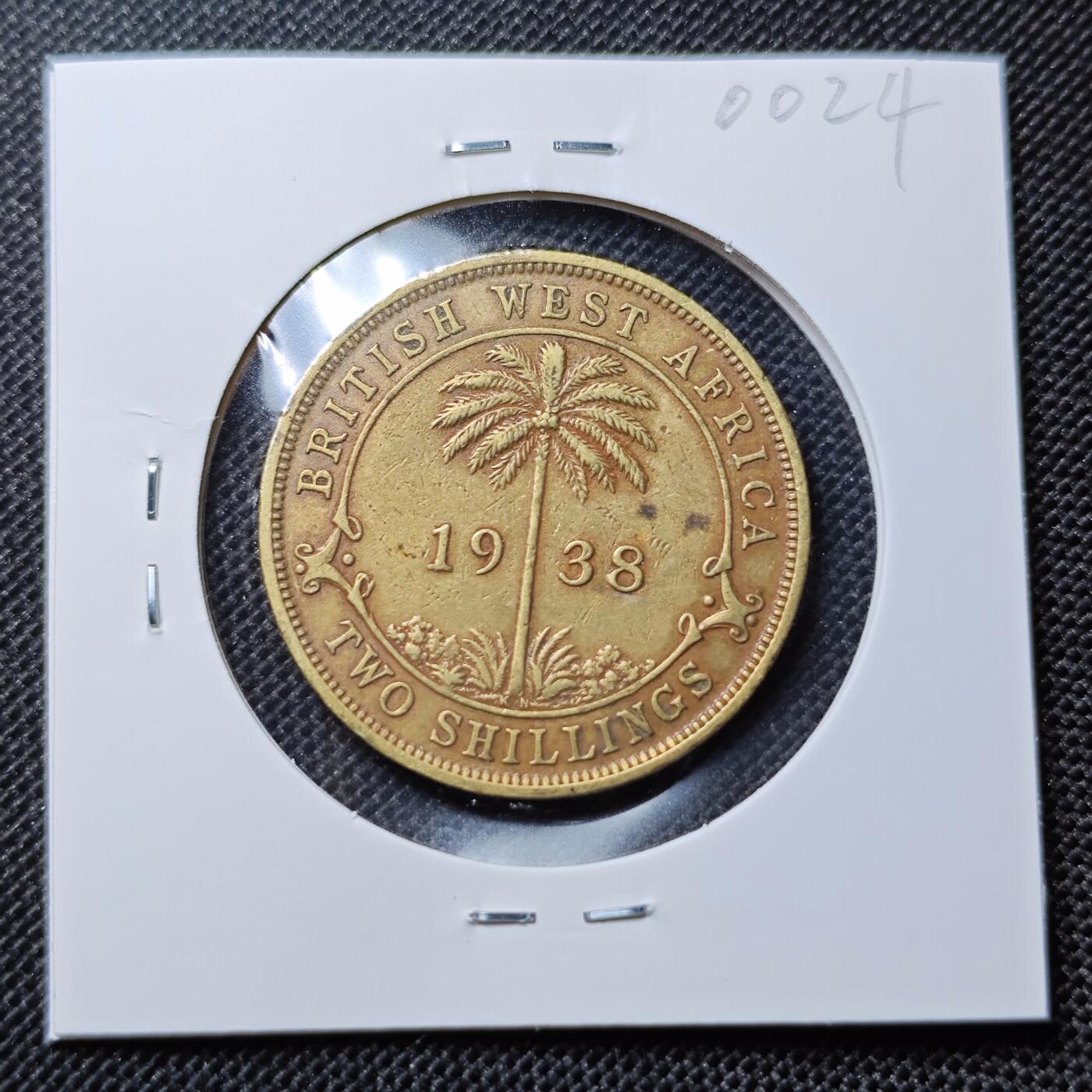KK钱币收藏小铺 第300期 百期特拍3连拍第2场  周末发货  1938英属西非乔六 2先令铜币