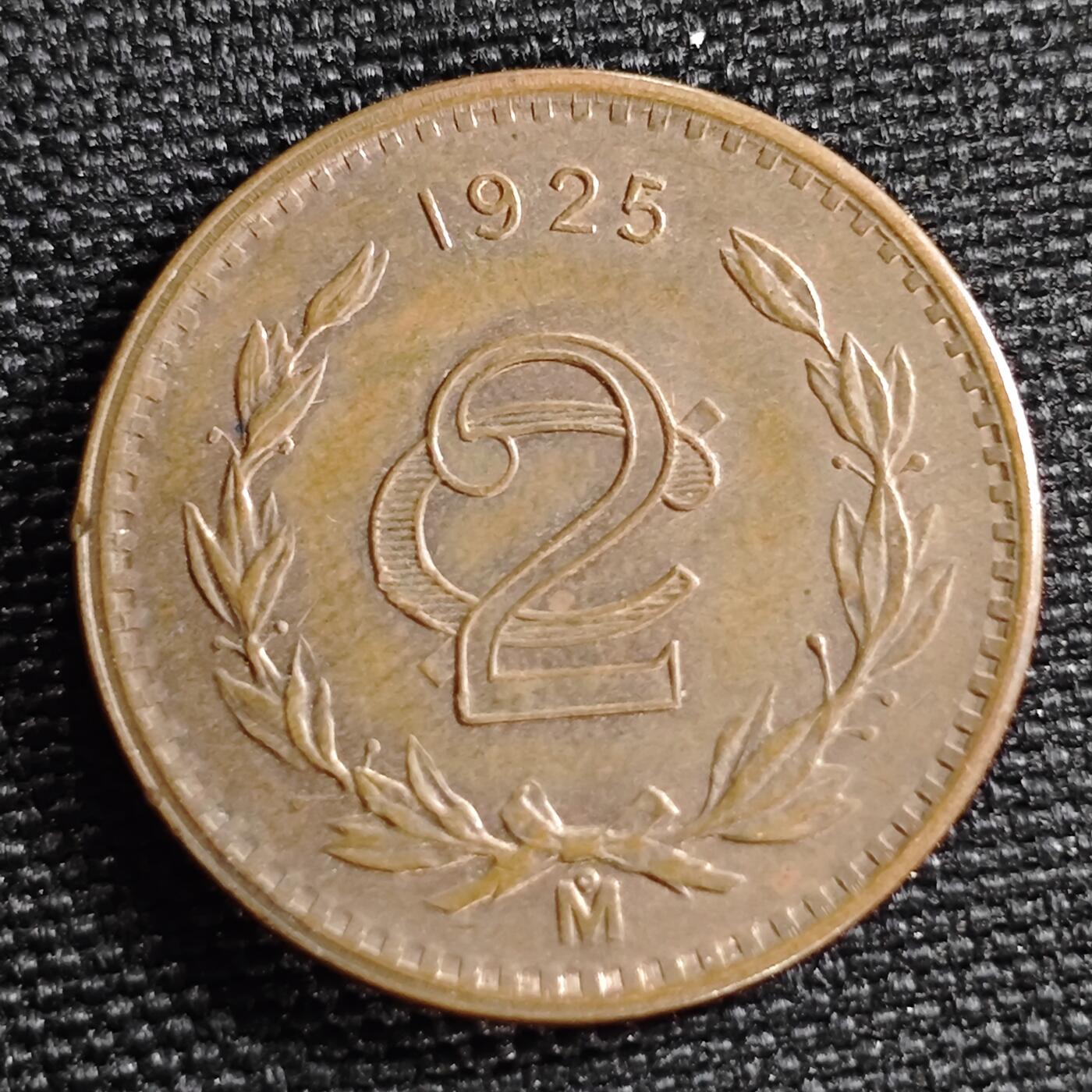 KK钱币收藏小铺 第299期 百期特拍3连拍第1场  周末发货  1925墨西哥2分铜币 MS级别带底光