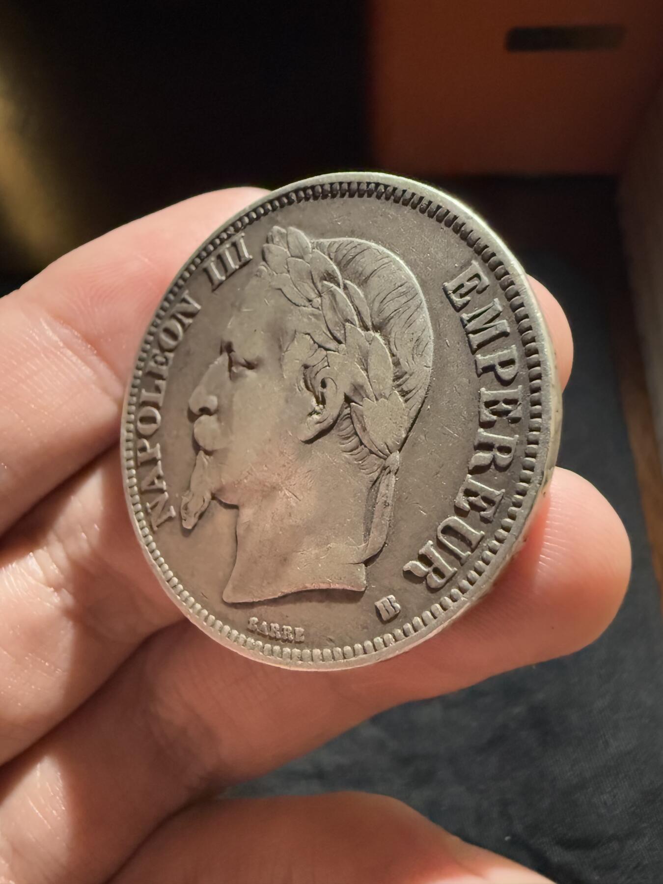 南宋泉阁俄币 外币 国币 专场第十二期【送拍无额外佣金】 法国 1869年 拿破仑三世5法郎大银币 老包浆原味 通货好品