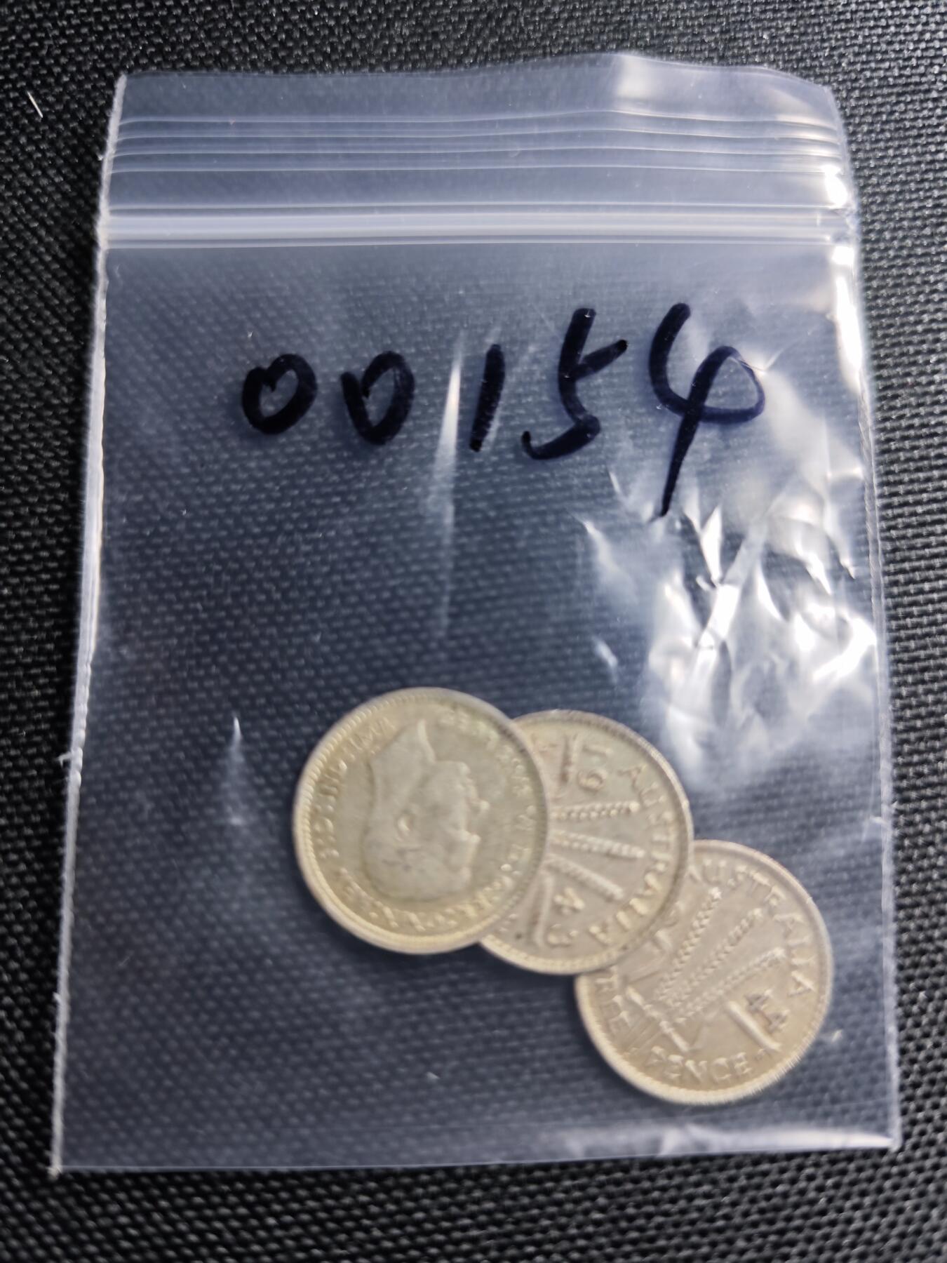 KK钱币收藏小铺 第300期 百期特拍3连拍第2场  周末发货 乔六 澳大利亚3便士银币 高银一组
