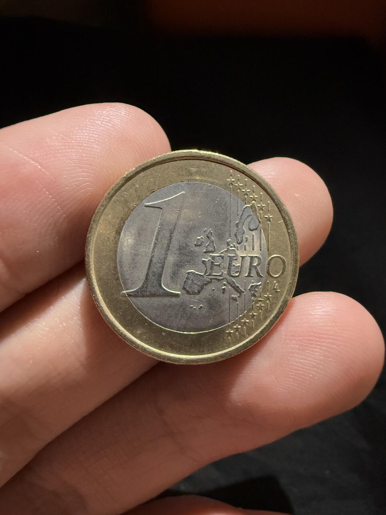 南宋泉阁俄币 外币 国币 专场第十二期【送拍无额外佣金】 欧洲 2002年 1欧元流通币 双面转光 好品