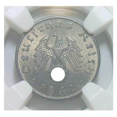 NGC MS62 德国第三帝国1942年F版1芬尼 难得开卷原光 - NGC MS62 德国第三帝国1942年F版1芬尼 难得开卷原光