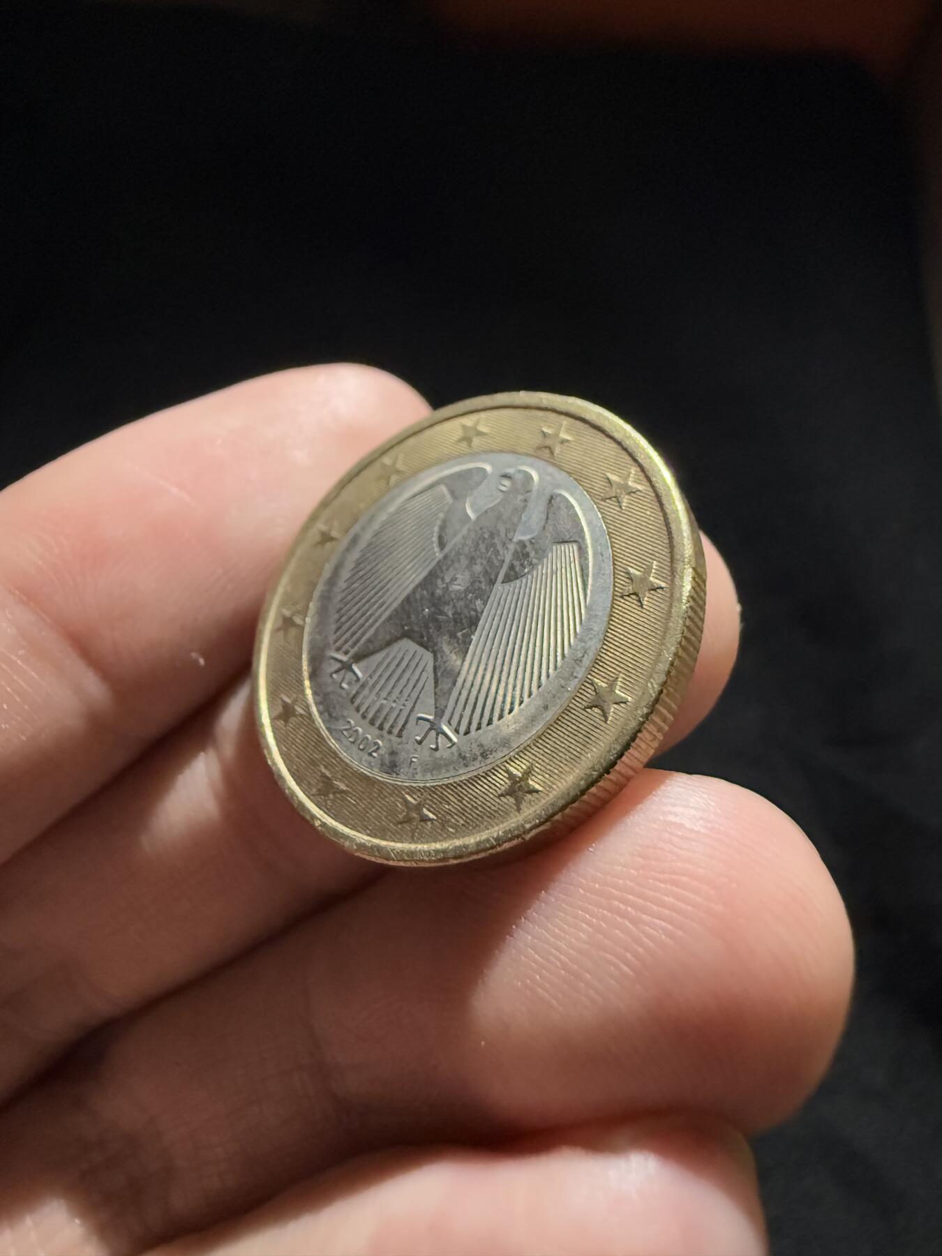 南宋泉阁俄币 外币 国币 专场第十二期【送拍无额外佣金】 欧洲 2002年 1欧元流通币 双面转光 好品